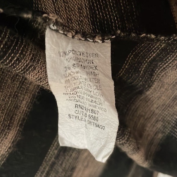 2/$10 Espresso strip long cardigan - Picture 4 of 5